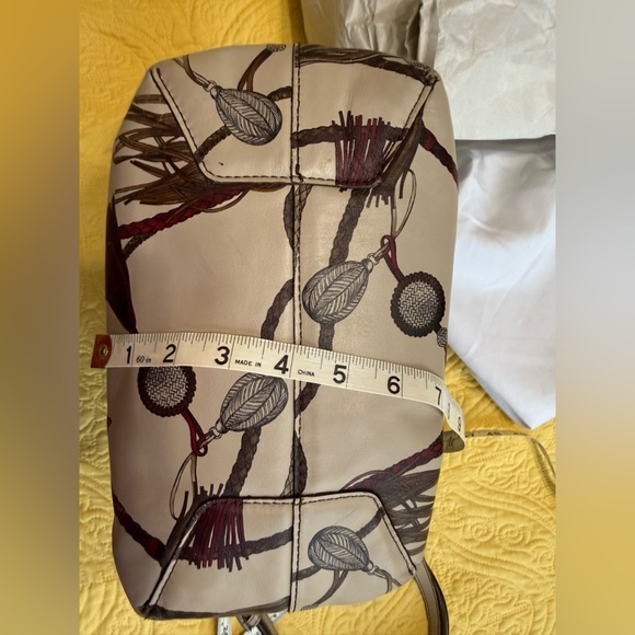 Brighton Sorella Ferrara Cream and Brown Shoulder crossbody Bag w/Tassels - Picture 9 of 13